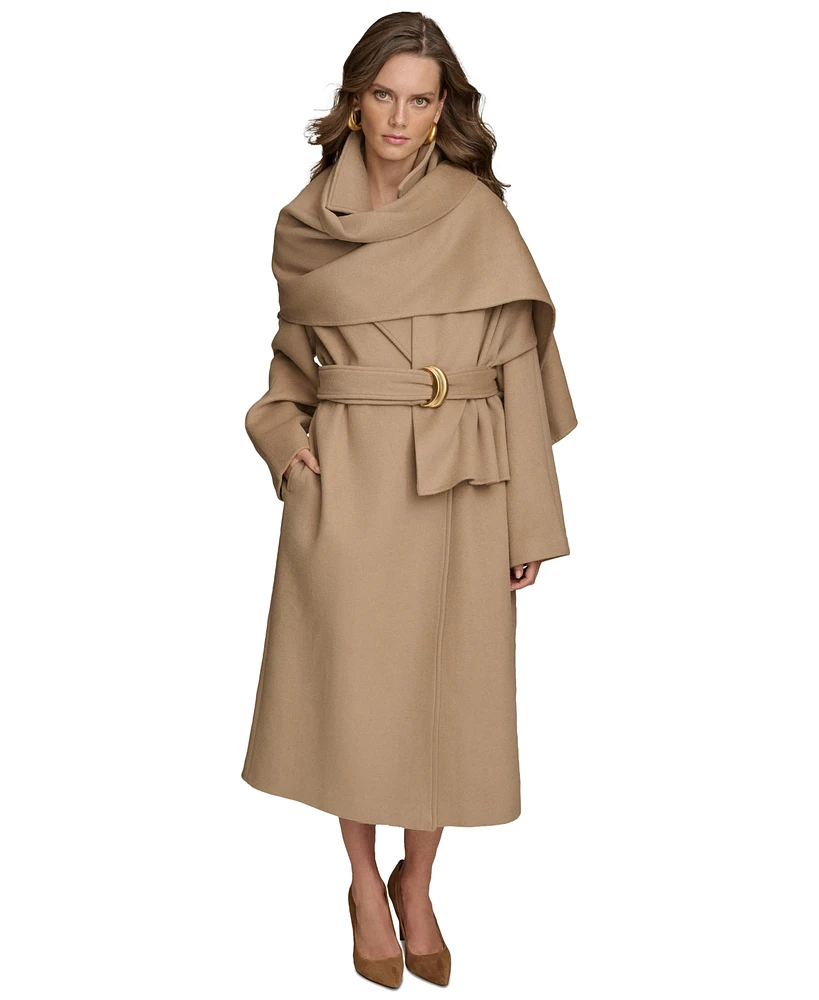 Donna Karan New York Women's Belted Scarf-Wrap Coat