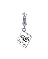 Bling Jewelry Paris Eiffel Tower Luggage Passport Plane Dangle Charm Bead Sterling Silver