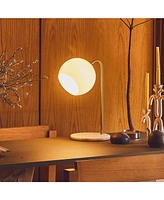 Brightech Krystal 14.5" Modern Led Desk Lamp with Marble Base and Glass Shade
