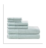 Home Outfitters Aqua 100% Cotton 6pcs Bath Towel Set , Absorbent, Bathroom Spa Towel, Modern/Contemporary