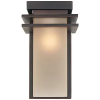 Bernadine 12" High Mission Traditional Outdoor Wall Light Fixture Mount Porch House Exterior Outside Lantern Weatherproof Oil Rubbed Bronze Finish Met