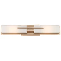 Midtown Modern Wall Lights Set of 2 Burnished Brass Gold Metal Hardwired 4.5" Fixture White Glass Shade for Bedroom Bathroom Vanity Living Room Home H