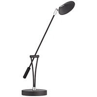 Arnie Modern Desk Lamp 20" High with Usb Charging Port Led Satin Black Metal Adjustable Arm Decor for Living Room Bedroom House Bedside Nightstand Hom