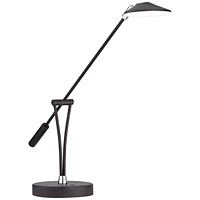 Arnie Modern Desk Lamp 20" High with Usb Charging Port Led Satin Black Metal Adjustable Arm Decor for Living Room Bedroom House Bedside Nightstand Hom