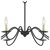 Franklin Iron Works Marinec Black Hanging Chandelier Lighting 42" Wide Farmhouse Rustic Bent Arms 8-Light Fixture for Dining Room Living House Home Fo