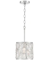 Vienna Full Spectrum Sofie Chrome Mini Pendant Lighting 8 1/2" Wide Modern Glass Crystal Rectangular Cutouts Fixture for Dining Room House Home Kitche