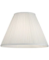 White Mushroom Pleated Medium Empire Lamp Shade 7" Top x 16" Bottom x 12" Slant x 11.25" High (Spider) Replacement with Harp and Finial