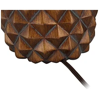 Paget Coastal Tropical Style Accent Table Lamp 23.75" High Pineapple Brown Oatmeal Fabric Tapered Drum Shade Decor for Living Room Bedroom Beach House