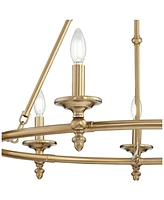 Stiffel Hartley 35" Wide Warm Antique Gold 9-Light Ring Chandelier