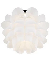 Possini Euro Design White Flower Modern Ceiling Light Semi Flush-Mount Fixture 15 3/4" Wide Chrome for Bedroom Kitchen Living Room Hallway Dining Bath