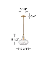 Cora Plated Gold Mini Pendant Lighting 11 1/2" Wide Modern Clear Glass Shade Fixture for Dining Room House Entryway Bedroom Kitchen Island Hallway Hig