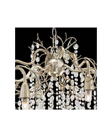 Possini Euro Design Branches Silver Champagne Large Chandelier 31" Wide Clear Crystal Strands 8-Light Fixture for Dining Room House Foyer Entryway Kit