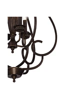 Franklin Iron Works Dunnell Bronze Foyer Pendant Chandelier 18 3/4" Wide Rustic Farmhouse Open Scroll 4-Light Fixture for Dining Room House Foyer Entr