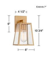 Arrington 10 3/4" High Farmhouse Rustic Modern Outdoor Wall Light Fixture Mount Porch House Exterior Outside Lantern Edison Bulb Weatherproof Soft Gol