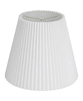 Hardback Knife Pleated Empire Lamp Shade Brussels White Large 10" Top x 17" Bottom x 14.75" Slant x 14.5" High Spider with Replacement Harp and Finial