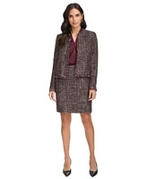 Calvin Klein Womens Tweed Open Front Blazer Pencil Skirt