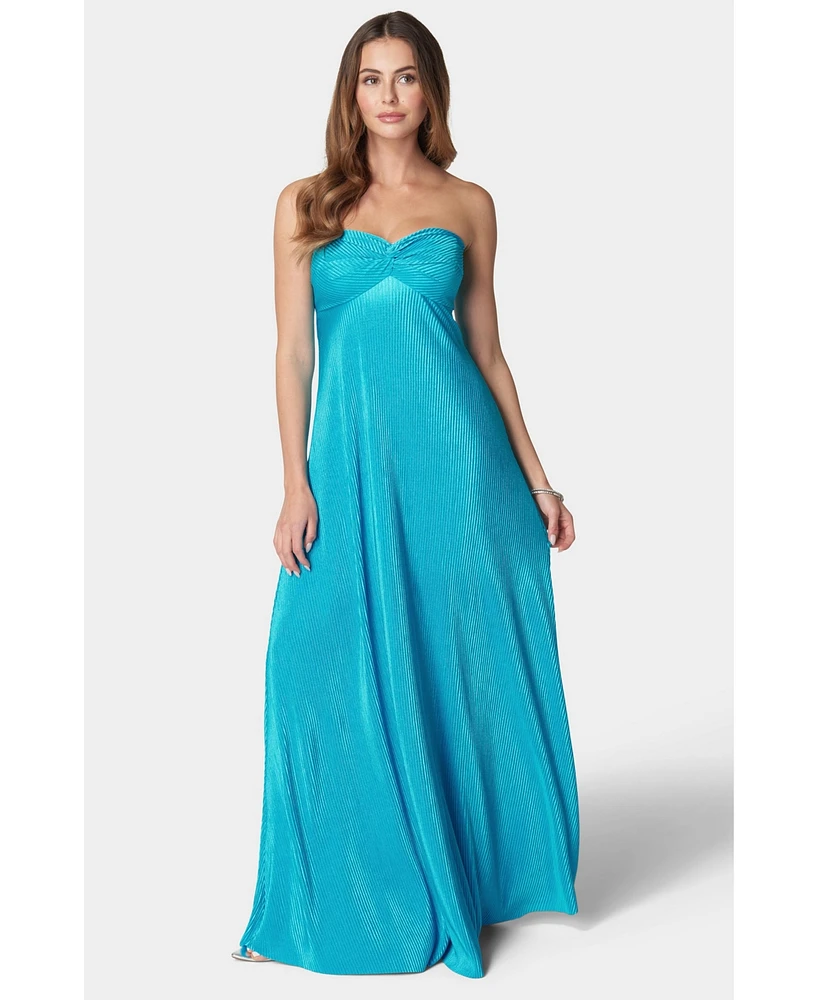 Bebe Women's Plisse Empire Maxi