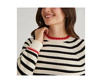 525 Women's Marina Striped Textured Pullover