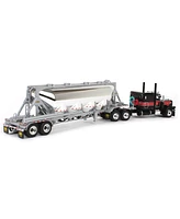 First Gear Dcp 1/64 Black/Viper Red Peterbilt 389 with J&L Pneumatic Tank Trailer