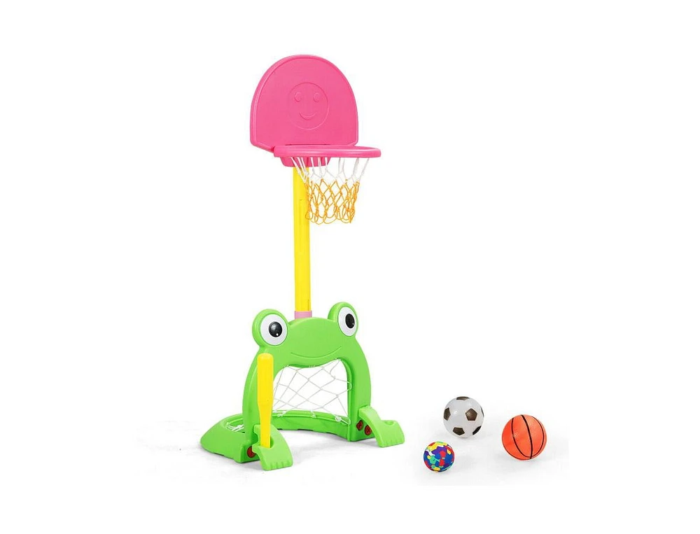 Slickblue 3-in-1 Kids Basketball Hoop Set Stand