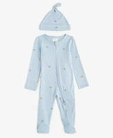 First Impressions Baby Boys Travel Cotton Hat & Footed Coverall, 2 Piece Set, Created for Macy's