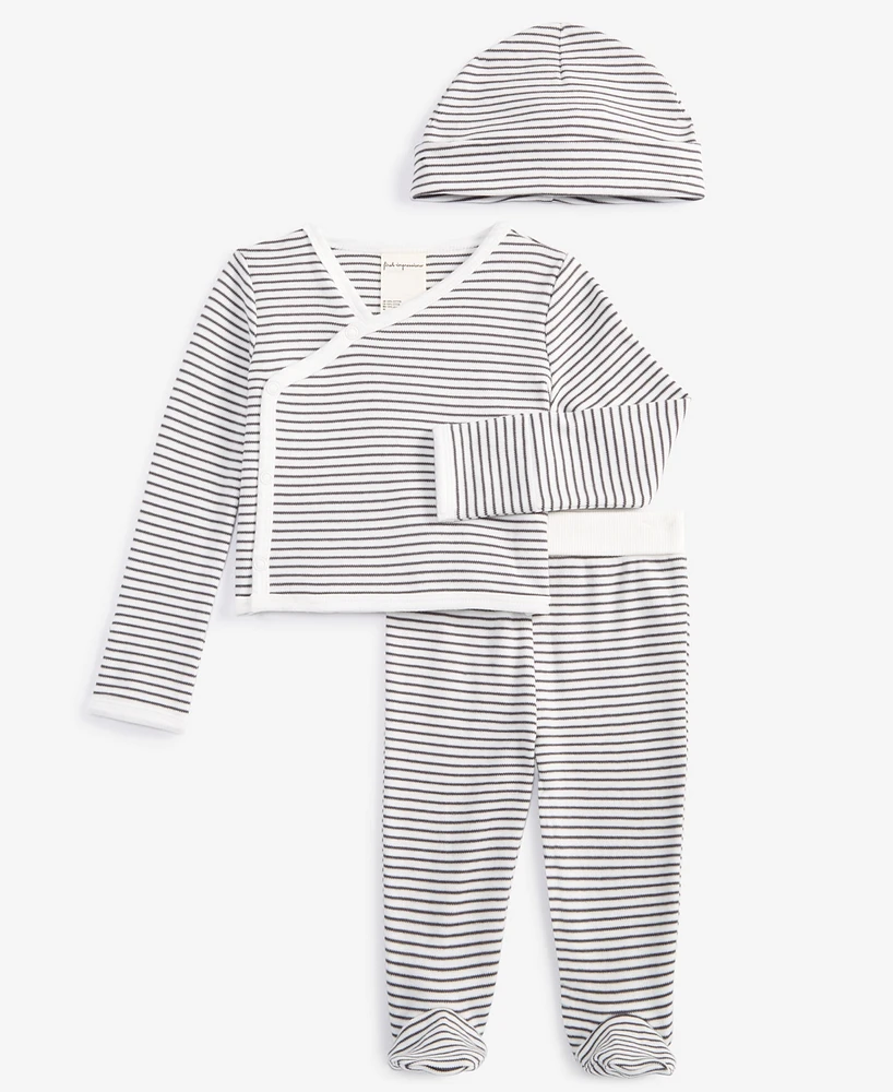 First Impressions Baby Stripe Cotton 3-Pc. Set, Created for Macy's