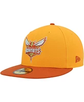 New Era Men's Gold/Rust Charlotte Hornets 59FIFTY Fitted Hat