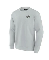 Fanatics Signature Men's and Women's Gray Detroit Lions Super Soft Pullover Crew Sweatshirt