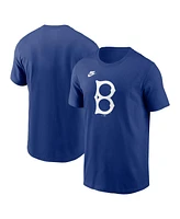 Nike Men's Royal Brooklyn Dodgers Cooperstown Collection Team Logo T-Shirt