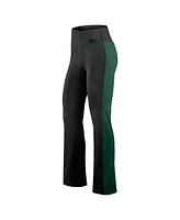 Fanatics Signature Women's Black Green Bay Packers Studio Fitted Flared Leggings