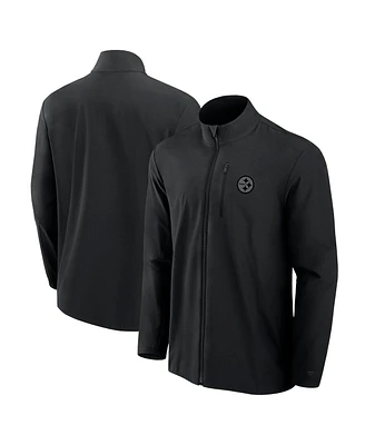 Fanatics Signature Men's Black Pittsburgh Steelers Front Office Woven Full-Zip Jacket