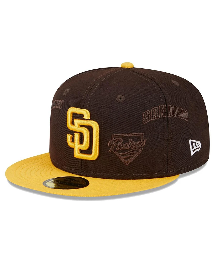 New Era Men's Brown/Gold San Diego Padres Multi Logo 59FIFTY Fitted Hat