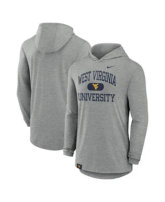 Nike Men's Heather Gray West Virginia Mountaineers Blitz Hoodie Long Sleeve T-Shirt