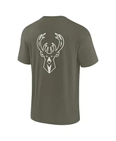 Fanatics Signature Men's and Women's Olive Milwaukee Bucks Elements Super Soft Short Sleeve T-Shirt