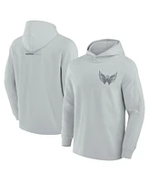 Fanatics Signature Men's Gray Washington Capitals Elements Lightweight Tri-Blend Fleece Hoodie