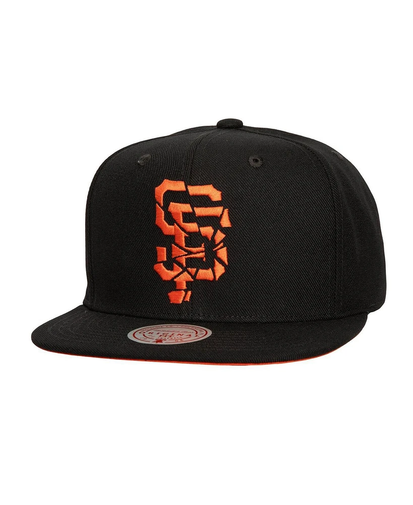 Mitchell & Ness Men's Black San Francisco Giants Shattered Snapback Hat