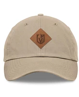 Fanatics Men's Khaki Vegas Golden Knights Elements Unstructured Patch Leather Strapback Hat