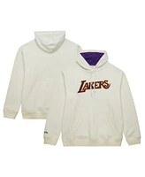 Mitchell & Ness Men's Cream Los Angeles Lakers Hardwood Classics vintage - like Pullover Hoodie