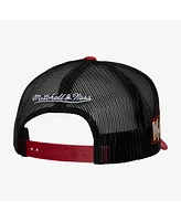 Mitchell & Ness Men's White Miami Heat Hardwood Classics Blocker Foam Front Trucker Adjustable Hat