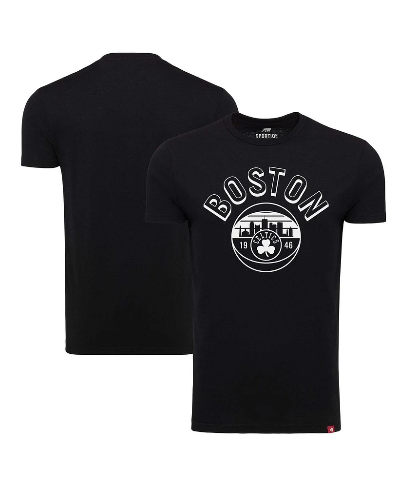 Sportiqe Men's Black Boston Celtics Comfy Tri-Blend T-Shirt