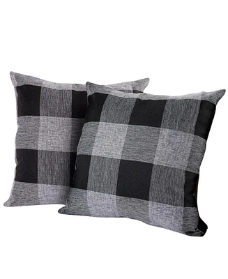 Zulay Kitchen 2 Pack Buffalo Plaid Throw Pillow Outdoor & Indoor Covers 18x18 inches