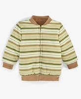 First Impressions Baby Boys Reversible Faux-Sherpa Striped Jacket, Created for Macy's