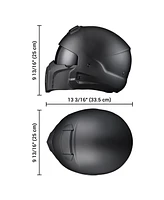 Ahr Motorcycle Helmet Open Face w/ Detachable Chin Guard Visor Dot Approved L