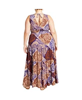 City Chic Plus Amara Print Maxi Dress