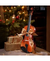 Yescom Solid Wood Violin 4/4 Full Set Fiddle Beginner Violin Full Size with Case Shoulder Rest for Student Adults