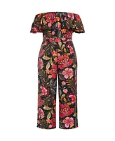 City Chic Women's Peta Print Jumpsuit