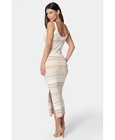 Bebe Women's Striped Sweater Midi Dress