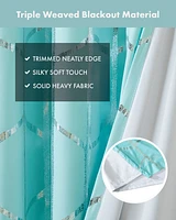Intelligent Design Raina Total Blackout Metallic Print Grommet Top Curtain Single Panel