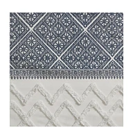 Mila Cotton Curtain Panel with Chenille Detail and Lining, 50"W x 84"L