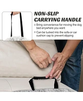 Costway Plush Calming Dog Couch Bed with Anti-Slip Bottom Mat for Large Dogs & Cats